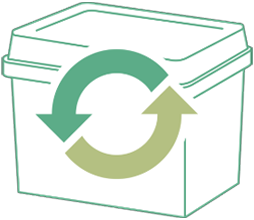 リサイクルマークの付いたボックスのイラスト